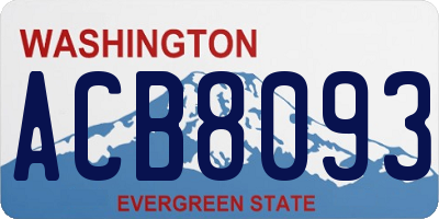 WA license plate ACB8093