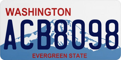 WA license plate ACB8098