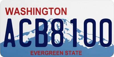WA license plate ACB8100