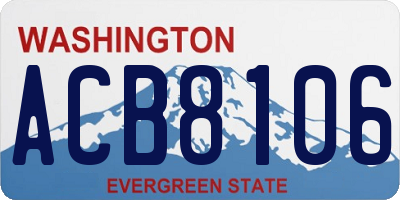 WA license plate ACB8106