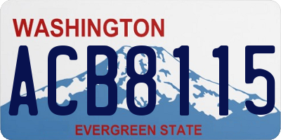 WA license plate ACB8115