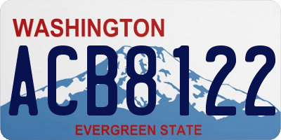 WA license plate ACB8122