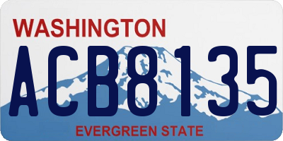 WA license plate ACB8135