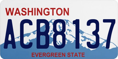 WA license plate ACB8137