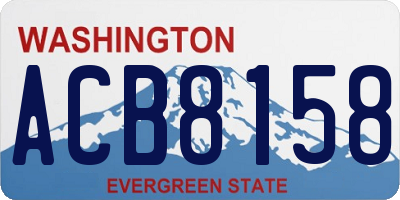 WA license plate ACB8158