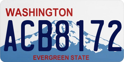 WA license plate ACB8172