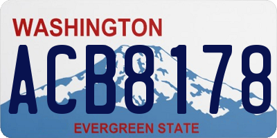 WA license plate ACB8178