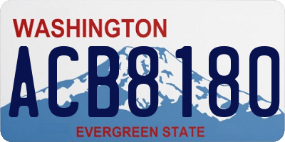 WA license plate ACB8180