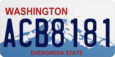 WA license plate ACB8181