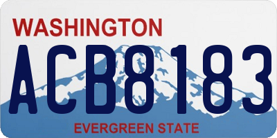 WA license plate ACB8183
