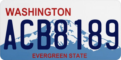 WA license plate ACB8189