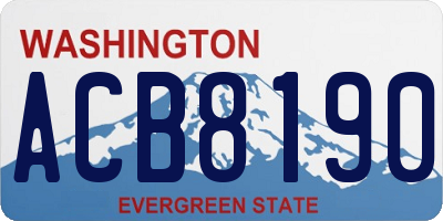 WA license plate ACB8190
