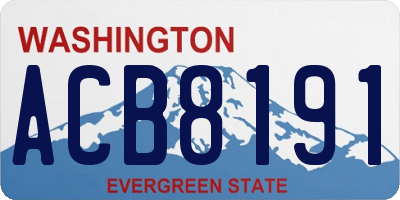 WA license plate ACB8191