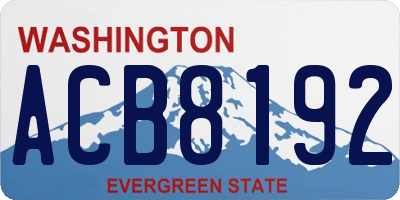 WA license plate ACB8192