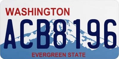 WA license plate ACB8196