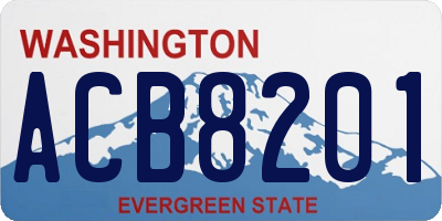 WA license plate ACB8201