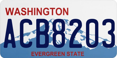 WA license plate ACB8203