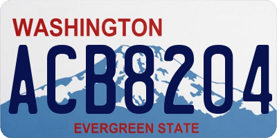 WA license plate ACB8204