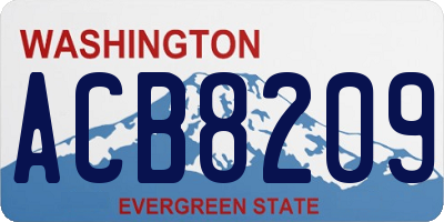 WA license plate ACB8209