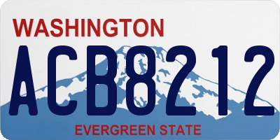 WA license plate ACB8212