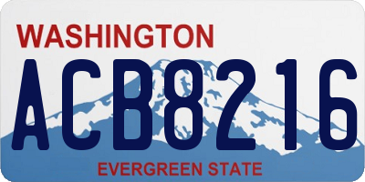 WA license plate ACB8216