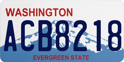 WA license plate ACB8218