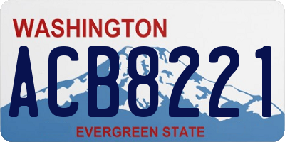 WA license plate ACB8221
