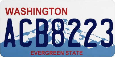 WA license plate ACB8223