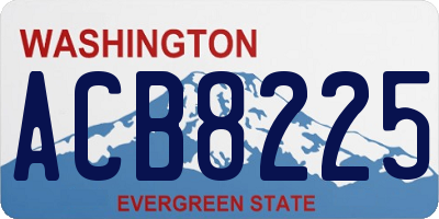 WA license plate ACB8225