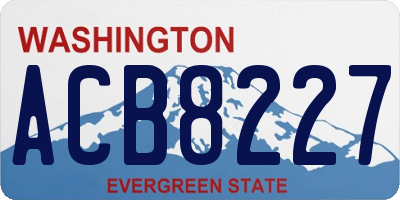 WA license plate ACB8227