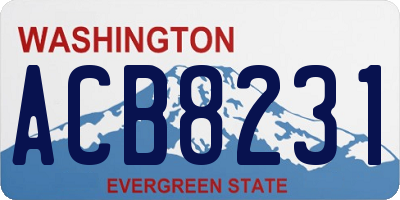 WA license plate ACB8231