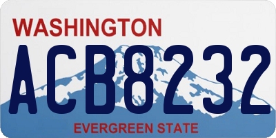 WA license plate ACB8232