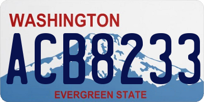WA license plate ACB8233