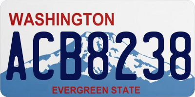 WA license plate ACB8238