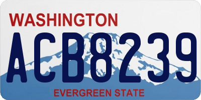 WA license plate ACB8239