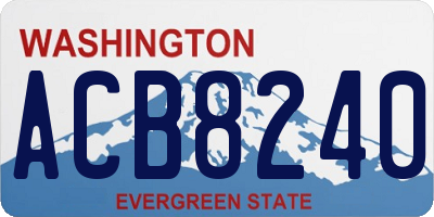 WA license plate ACB8240