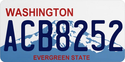 WA license plate ACB8252