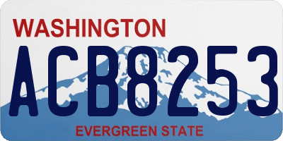WA license plate ACB8253