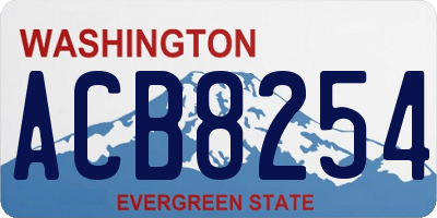 WA license plate ACB8254