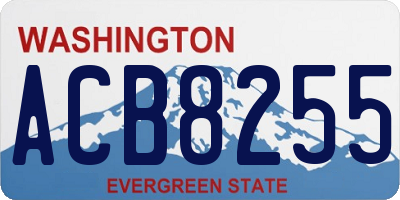WA license plate ACB8255