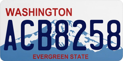 WA license plate ACB8258
