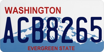 WA license plate ACB8265