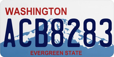 WA license plate ACB8283