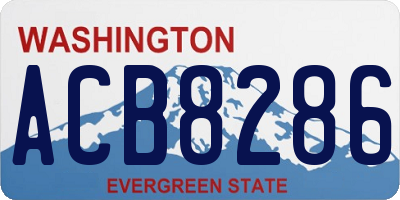 WA license plate ACB8286