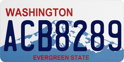 WA license plate ACB8289