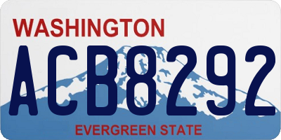 WA license plate ACB8292