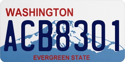 WA license plate ACB8301