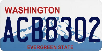WA license plate ACB8302