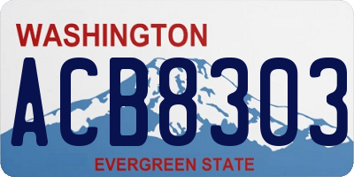 WA license plate ACB8303