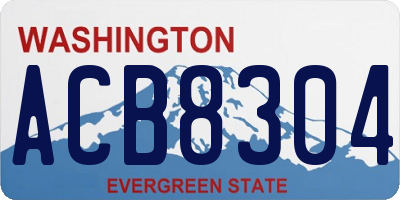 WA license plate ACB8304